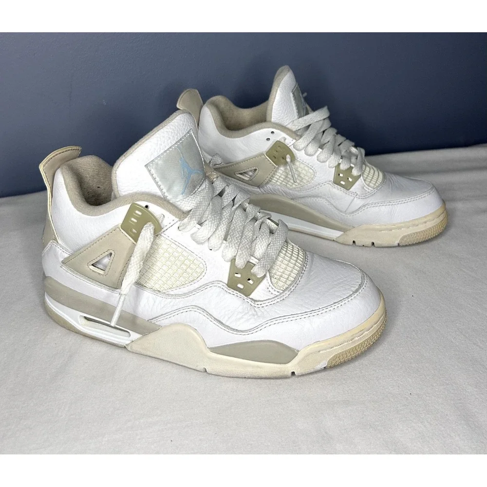 Jordan 4 Retro Linen Sand Shoes Youth Size 5Y White Air Jordan 487724-118